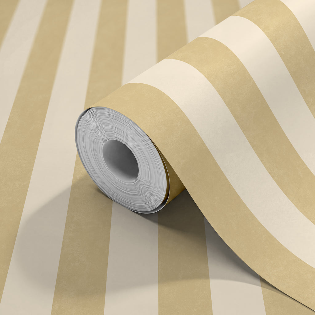 TEXTURED STRIPE - Gold & Cream
