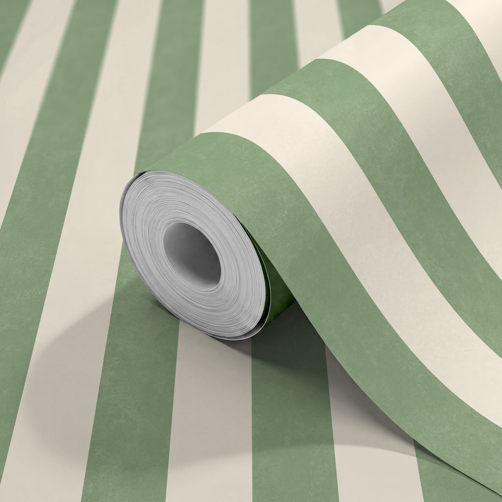 TEXTURED STRIPE - Green & Natural