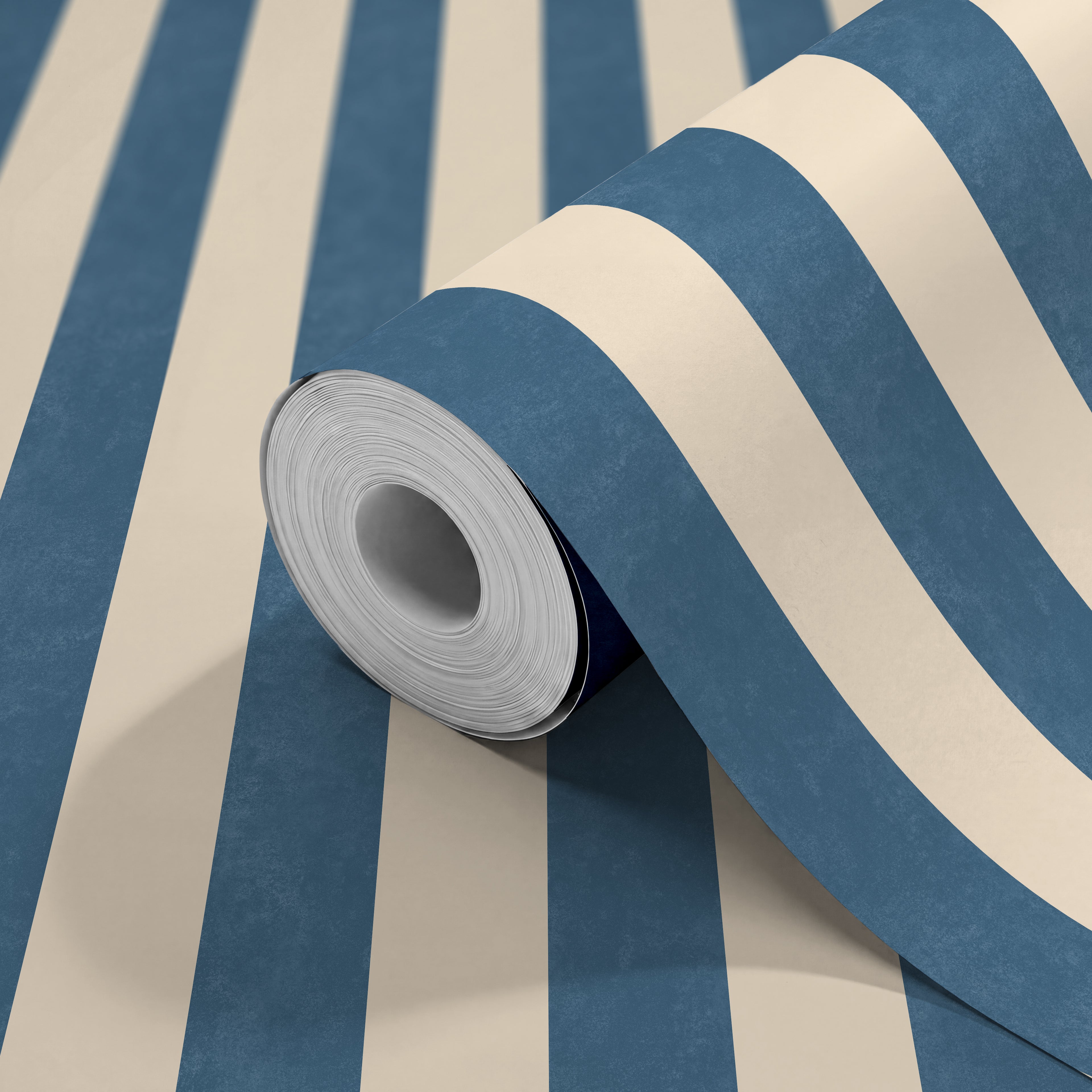 TEXTURED STRIPE - Navy & Stone