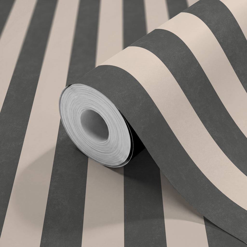 TEXTURED STRIPE - Black & Stone