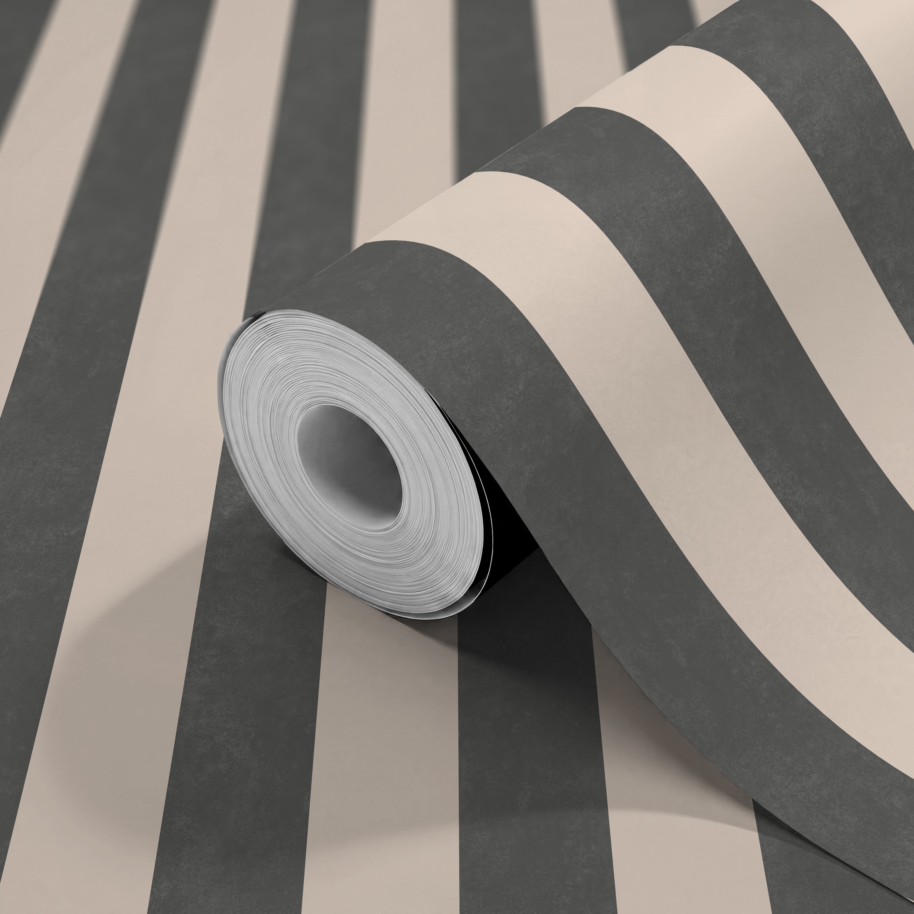 TEXTURED STRIPE - Black & Stone