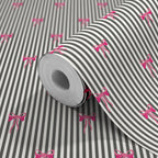 BOW STRIPE - Black & Pink