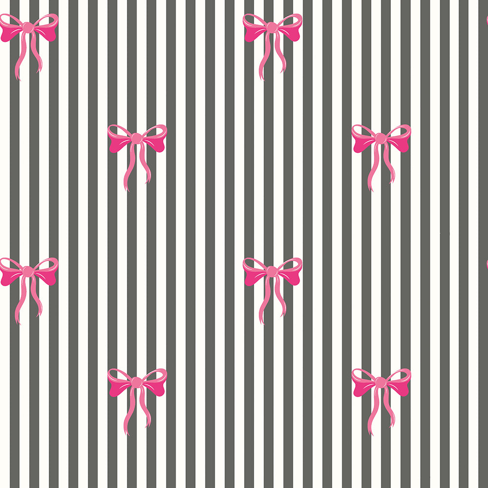 BOW STRIPE - Black & Pink