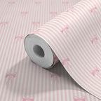 BOW STRIPE - Pink & White