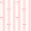 BOW STRIPE - Pink & White