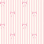 BOW STRIPE - Pink & White