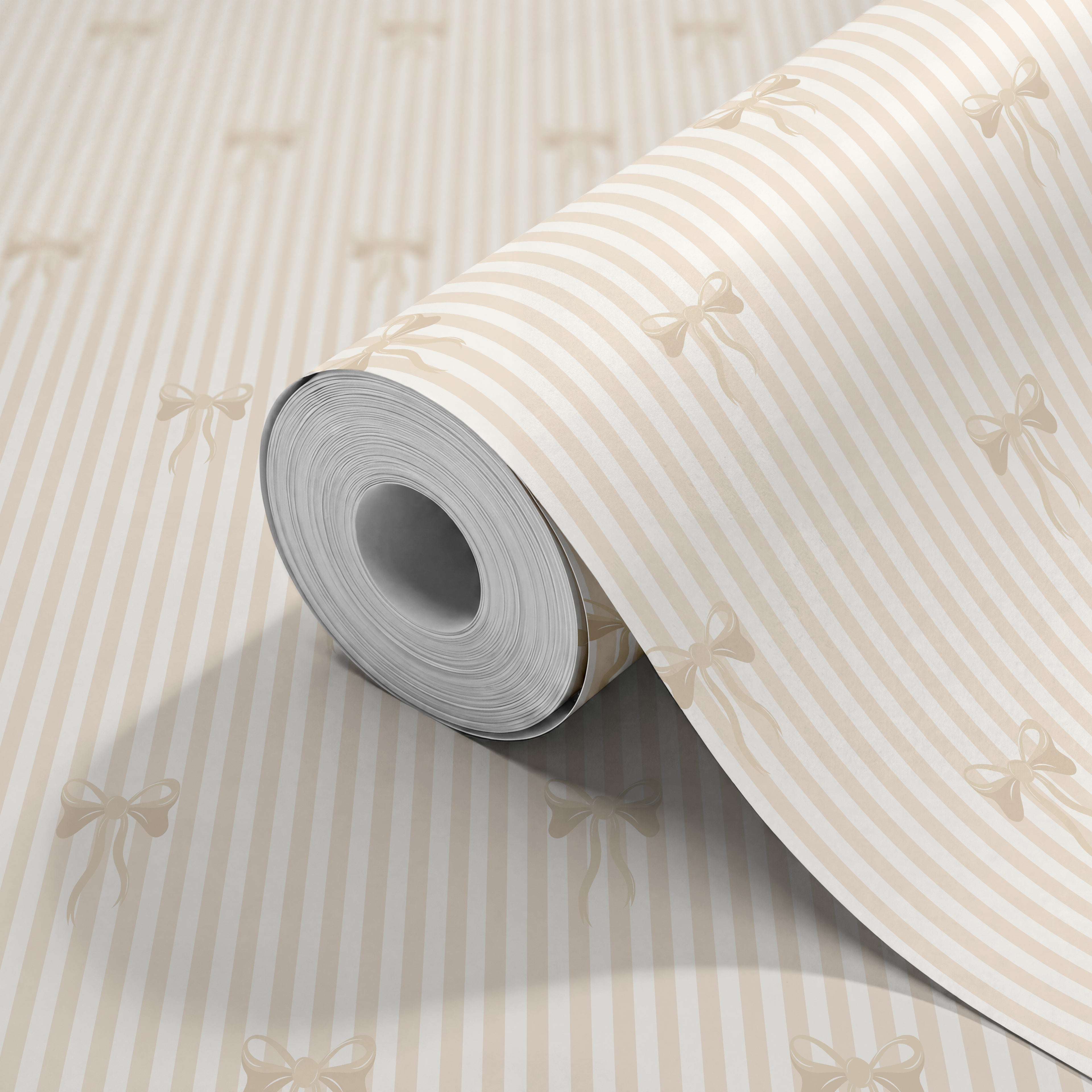 BOW STRIPE - Natural & White