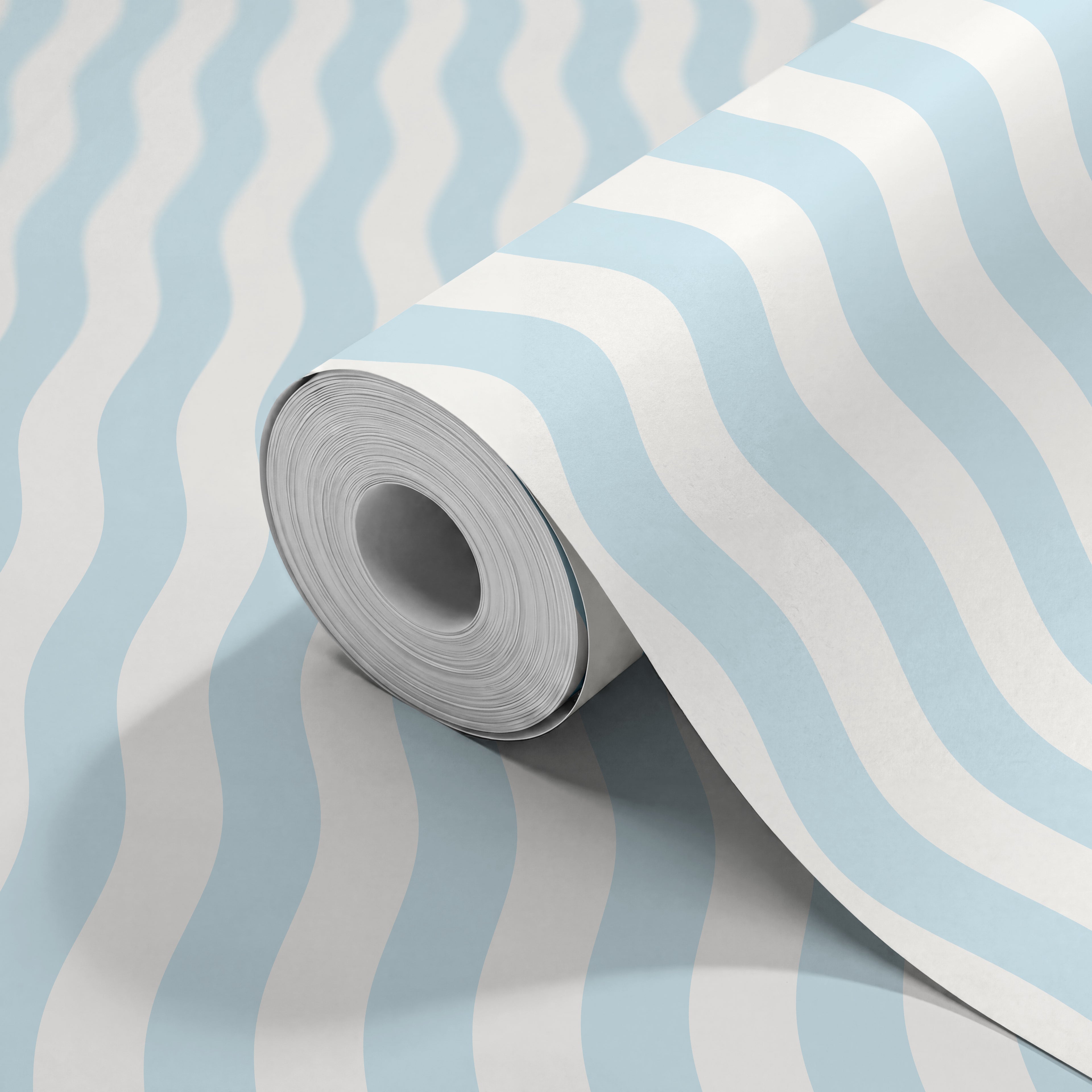 WAVY STRIPE - Sky Blue & White