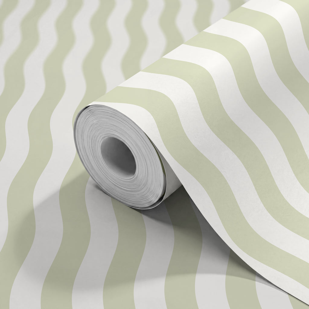 WAVY STRIPE - Apple & White