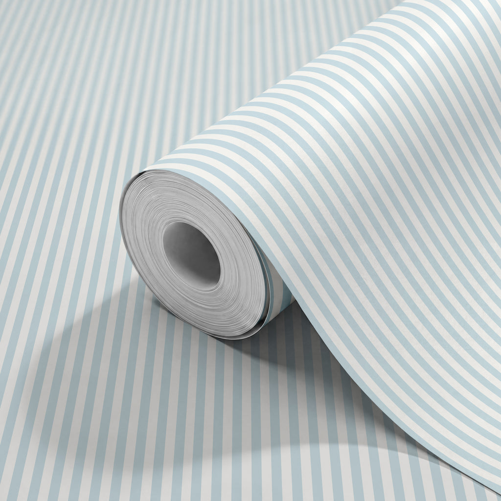 SLIMLINE STRIPE - Sky Blue & White
