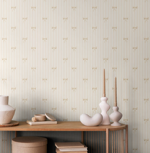 BOW STRIPE - Natural & White
