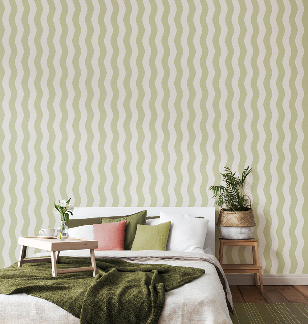 WAVY STRIPE - Apple & White