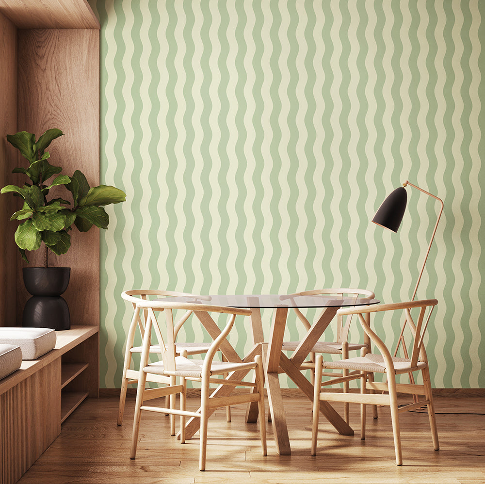 WAVY STRIPE - Tonal Green