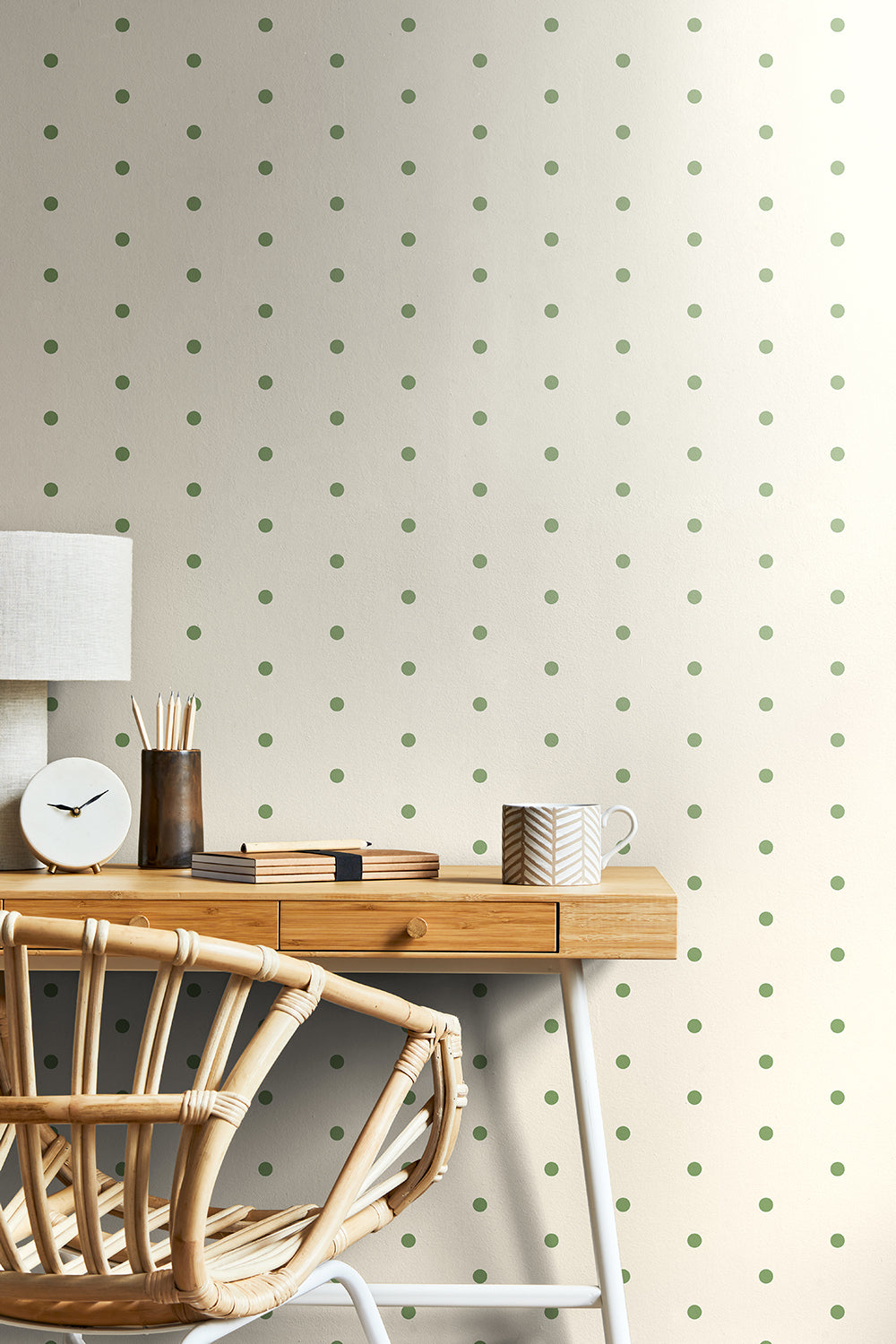 POLKA DOT SPOT - Green & Ivory